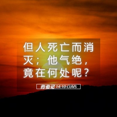 Picture 05 - 约 伯 记 14:10 CUVS - 但 人 死 亡 而 消 灭 ； 他 气 绝 ， - Bible Verse Picture