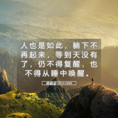 Picture 05 - 约 伯 记 14:12 CUVS - 人 也 是 如 此 ， 躺 下 不 再 起 来 - Bible Verse Picture