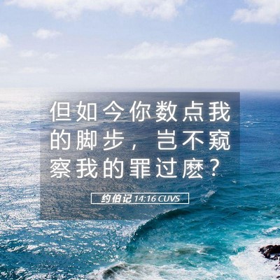 Picture 05 - 约 伯 记 14:16 CUVS - 但 如 今 你 数 点 我 的 脚 步 ， 岂 - Bible Verse Picture