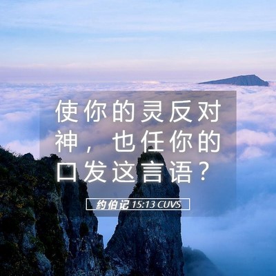 Picture 05 - 约 伯 记 15:13 CUVS - 使 你 的 灵 反 对 神 ， 也 任 你 的 - Bible Verse Picture