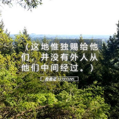 Picture 05 - 约 伯 记 15:19 CUVS - （ 这 地 惟 独 赐 给 他 们 ， 并 没 - Bible Verse Picture