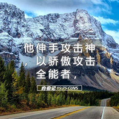 Picture 05 - 约 伯 记 15:25 CUVS - 他 伸 手 攻 击 神 ， 以 骄 傲 攻 击 - Bible Verse Picture