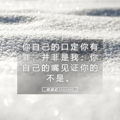 Picture 05 - 约 伯 记 15:6 CUVS - 你 自 己 的 口 定 你 有 罪 ， 并 非 - Bible Verse Picture
