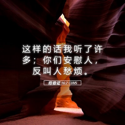 Picture 05 - 约 伯 记 16:2 CUVS - 这 样 的 话 我 听 了 许 多 ； 你 们 - Bible Verse Picture