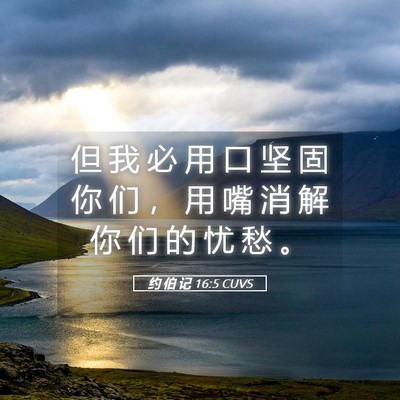 Picture 05 - 约 伯 记 16:5 CUVS - 但 我 必 用 口 坚 固 你 们 ， 用 嘴 - Bible Verse Picture