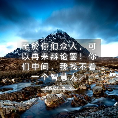 Picture 05 - 约 伯 记 17:10 CUVS - 至 於 你 们 众 人 ， 可 以 再 来 辩 - Bible Verse Picture