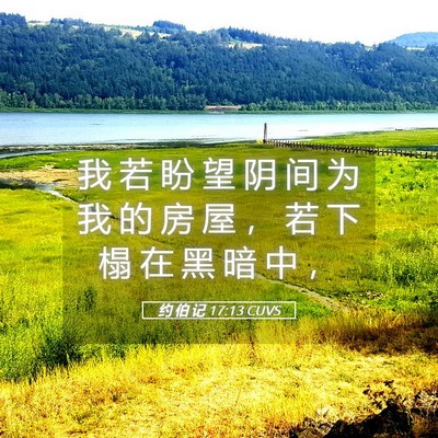 Picture 05 - 约 伯 记 17:13 CUVS - 我 若 盼 望 阴 间 为 我 的 房 屋 ， - Bible Verse Picture