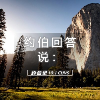 Picture 05 - 约 伯 记 19:1 CUVS - 约 伯 回 答 说 - Bible Verse Picture