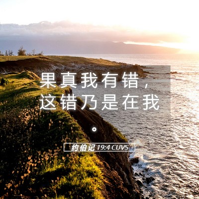 Picture 05 - 约 伯 记 19:4 CUVS - 果 真 我 有 错 ， 这 错 乃 是 在 我 - Bible Verse Picture