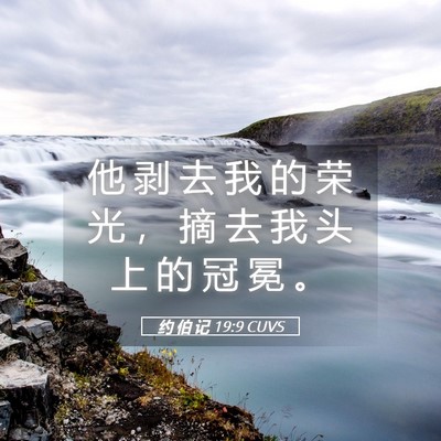 Picture 05 - 约 伯 记 19:9 CUVS - 他 剥 去 我 的 荣 光 ， 摘 去 我 头 - Bible Verse Picture