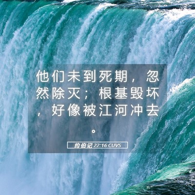 Picture 05 - 约 伯 记 22:16 CUVS - 他 们 未 到 死 期 ， 忽 然 除 灭 ； - Bible Verse Picture