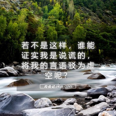 Picture 05 - 约 伯 记 24:25 CUVS - 若 不 是 这 样 ， 谁 能 证 实 我 是 - Bible Verse Picture