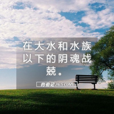 Picture 05 - 约 伯 记 26:5 CUVS - 在 大 水 和 水 族 以 下 的 阴 魂 战 - Bible Verse Picture