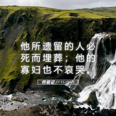 Picture 05 - 约 伯 记 27:15 CUVS - 他 所 遗 留 的 人 必 死 而 埋 葬 ； - Bible Verse Picture