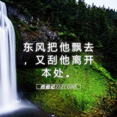 Picture 05 - 约 伯 记 27:21 CUVS - 东 风 把 他 飘 去 ， 又 刮 他 离 开 - Bible Verse Picture