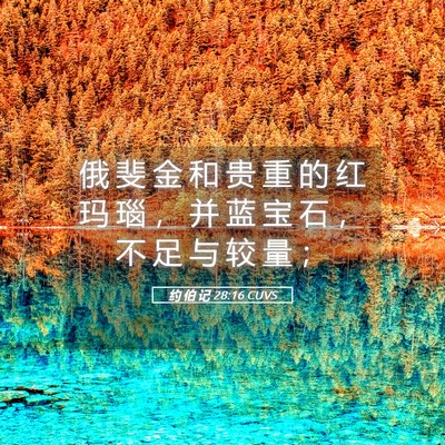 Picture 05 - 约 伯 记 28:16 CUVS - 俄 斐 金 和 贵 重 的 红 玛 瑙 ， 并 - Bible Verse Picture