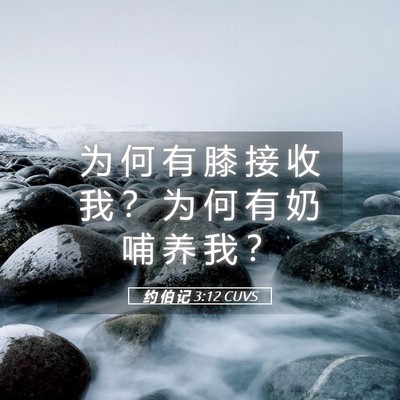 Picture 05 - 约 伯 记 3:12 CUVS - 为 何 有 膝 接 收 我 ？ 为 何 有 奶 - Bible Verse Picture