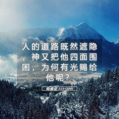 Picture 05 - 约 伯 记 3:23 CUVS - 人 的 道 路 既 然 遮 隐 ， 神 又 把 - Bible Verse Picture