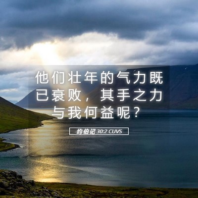 Picture 05 - 约 伯 记 30:2 CUVS - 他 们 壮 年 的 气 力 既 已 衰 败 ， - Bible Verse Picture