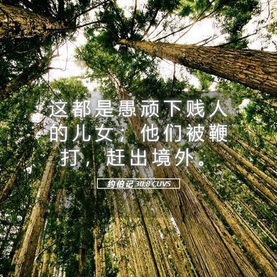 Picture 05 - 约 伯 记 30:8 CUVS - 这 都 是 愚 顽 下 贱 人 的 儿 女 ； - Bible Verse Picture