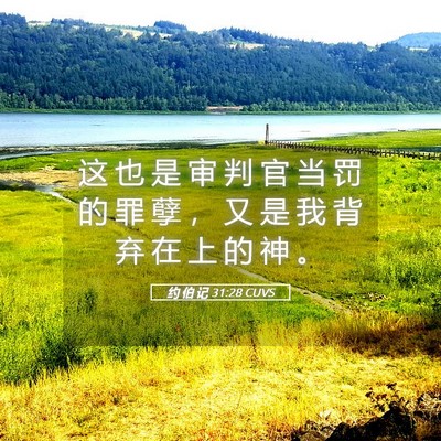 Picture 05 - 约 伯 记 31:28 CUVS - 这 也 是 审 判 官 当 罚 的 罪 孽 ， - Bible Verse Picture