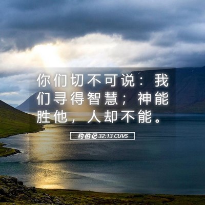 Picture 05 - 约 伯 记 32:13 CUVS - 你 们 切 不 可 说 ： 我 们 寻 得 智 - Bible Verse Picture