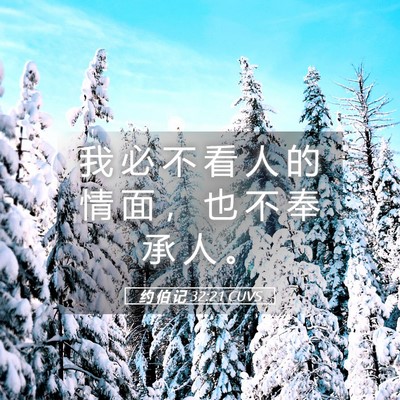 Picture 05 - 约 伯 记 32:21 CUVS - 我 必 不 看 人 的 情 面 ， 也 不 奉 - Bible Verse Picture