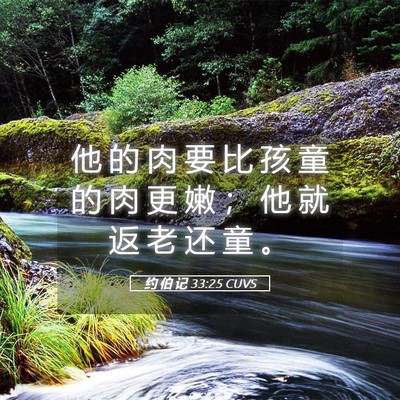 Picture 05 - 约 伯 记 33:25 CUVS - 他 的 肉 要 比 孩 童 的 肉 更 嫩 ； - Bible Verse Picture