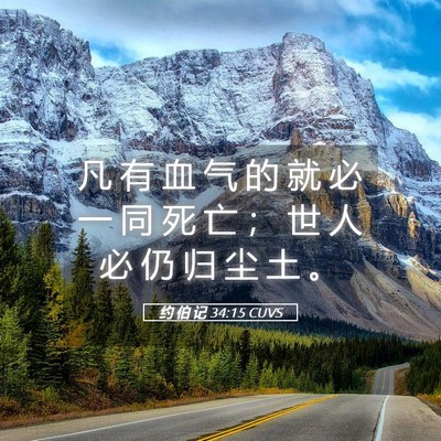 Picture 05 - 约 伯 记 34:15 CUVS - 凡 有 血 气 的 就 必 一 同 死 亡 ； - Bible Verse Picture