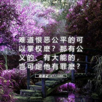 Picture 05 - 约 伯 记 34:17 CUVS - 难 道 恨 恶 公 平 的 可 以 掌 权 麽 - Bible Verse Picture