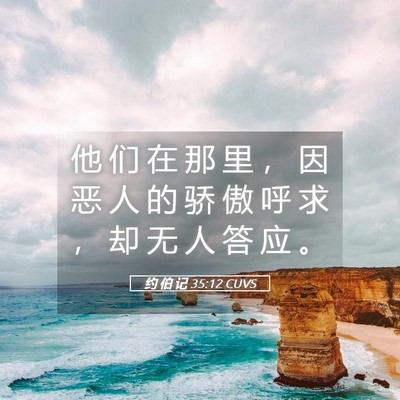 Picture 05 - 约 伯 记 35:12 CUVS - 他 们 在 那 里 ， 因 恶 人 的 骄 傲 - Bible Verse Picture
