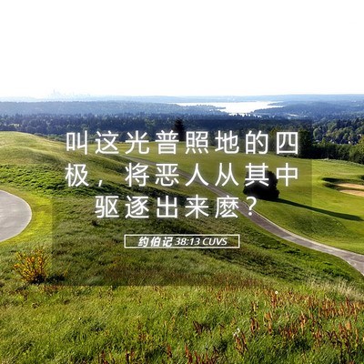 Picture 05 - 约 伯 记 38:13 CUVS - 叫 这 光 普 照 地 的 四 极 ， 将 恶 - Bible Verse Picture