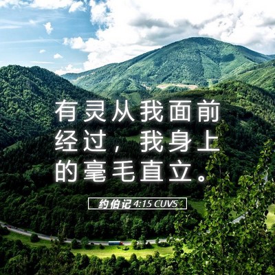 Picture 05 - 约 伯 记 4:15 CUVS - 有 灵 从 我 面 前 经 过 ， 我 身 上 - Bible Verse Picture