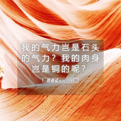 Picture 05 - 约 伯 记 6:12 CUVS - 我 的 气 力 岂 是 石 头 的 气 力 ？ - Bible Verse Picture