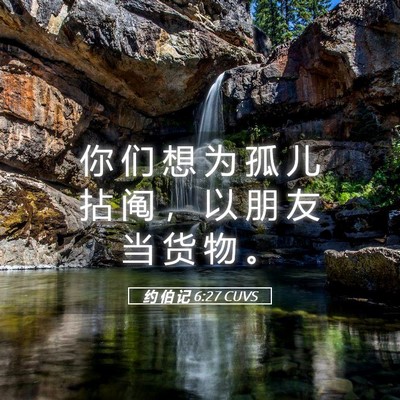 Picture 05 - 约 伯 记 6:27 CUVS - 你 们 想 为 孤 儿 拈 阄 ， 以 朋 友 - Bible Verse Picture