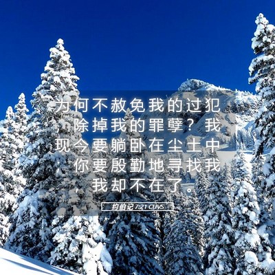 Picture 05 - 约 伯 记 7:21 CUVS - 为 何 不 赦 免 我 的 过 犯 ， 除 掉 - Bible Verse Picture