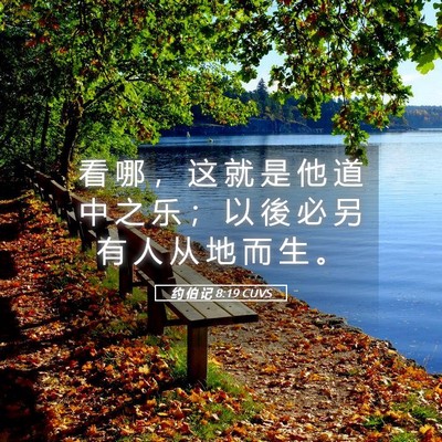 Picture 05 - 约 伯 记 8:19 CUVS - 看 哪 ， 这 就 是 他 道 中 之 乐 ； - Bible Verse Picture