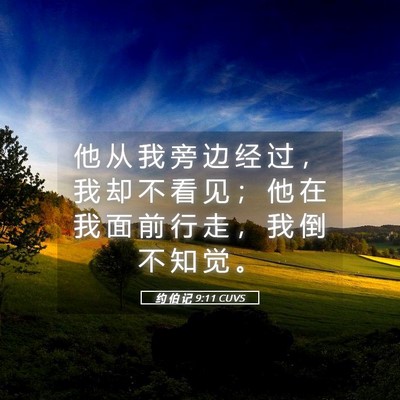 Picture 05 - 约 伯 记 9:11 CUVS - 他 从 我 旁 边 经 过 ， 我 却 不 看 - Bible Verse Picture