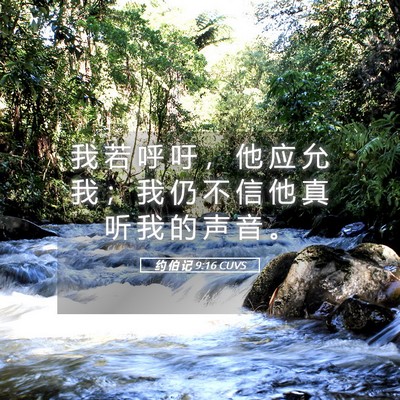 Picture 05 - 约 伯 记 9:16 CUVS - 我 若 呼 吁 ， 他 应 允 我 ； 我 仍 - Bible Verse Picture