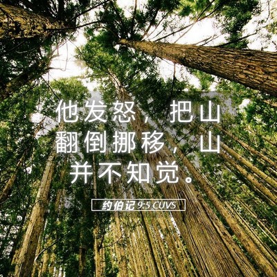 Picture 05 - 约 伯 记 9:5 CUVS - 他 发 怒 ， 把 山 翻 倒 挪 移 ， 山 - Bible Verse Picture