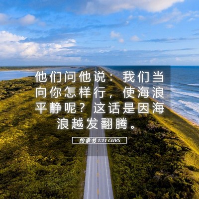 Picture 05 - 约 拿 书 1:11 CUVS - 他 们 问 他 说 ： 我 们 当 向 你 怎 - Bible Verse Picture