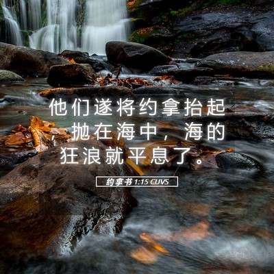 Picture 05 - 约 拿 书 1:15 CUVS - 他 们 遂 将 约 拿 抬 起 ， 抛 在 海 - Bible Verse Picture