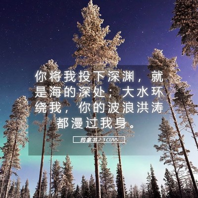 Picture 05 - 约 拿 书 2:3 CUVS - 你 将 我 投 下 深 渊 ， 就 是 海 的 - Bible Verse Picture