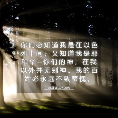 Picture 05 - 约 珥 书 2:27 CUVS - 你 们 必 知 道 我 是 在 以 色 列 中 - Bible Verse Picture