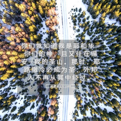 Picture 05 - 约 珥 书 3:17 CUVS - 你 们 就 知 道 我 是 耶 和 华 ─ 你 - Bible Verse Picture