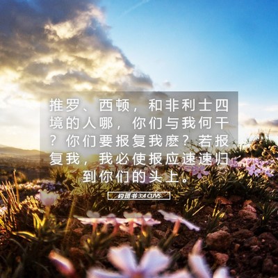 Picture 05 - 约 珥 书 3:4 CUVS - 推 罗 、 西 顿 ， 和 非 利 士 四 境 - Bible Verse Picture