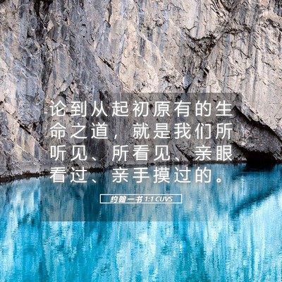 Picture 05 - 约 翰 一 书 1:1 CUVS - 论 到 从 起 初 原 有 的 生 命 之 道 - Bible Verse Picture