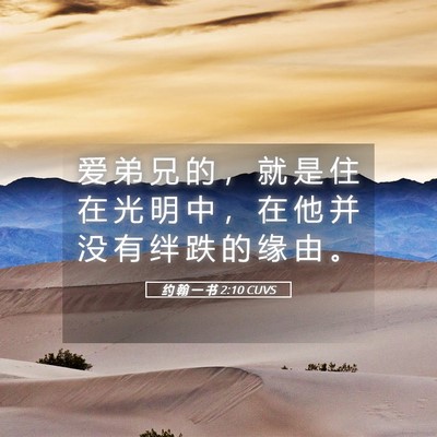 Picture 05 - 约 翰 一 书 2:10 CUVS - 爱 弟 兄 的 ， 就 是 住 在 光 明 中 - Bible Verse Picture