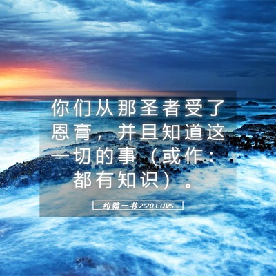 Picture 05 - 约 翰 一 书 2:20 CUVS - 你 们 从 那 圣 者 受 了 恩 膏 ， 并 - Bible Verse Picture