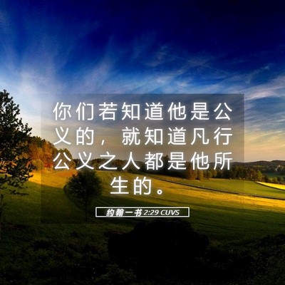 Picture 05 - 约 翰 一 书 2:29 CUVS - 你 们 若 知 道 他 是 公 义 的 ， 就 - Bible Verse Picture